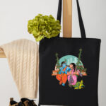 Radha Krishna - Handmade Tote Bag, Spacious, 100% Cotton with Zip
